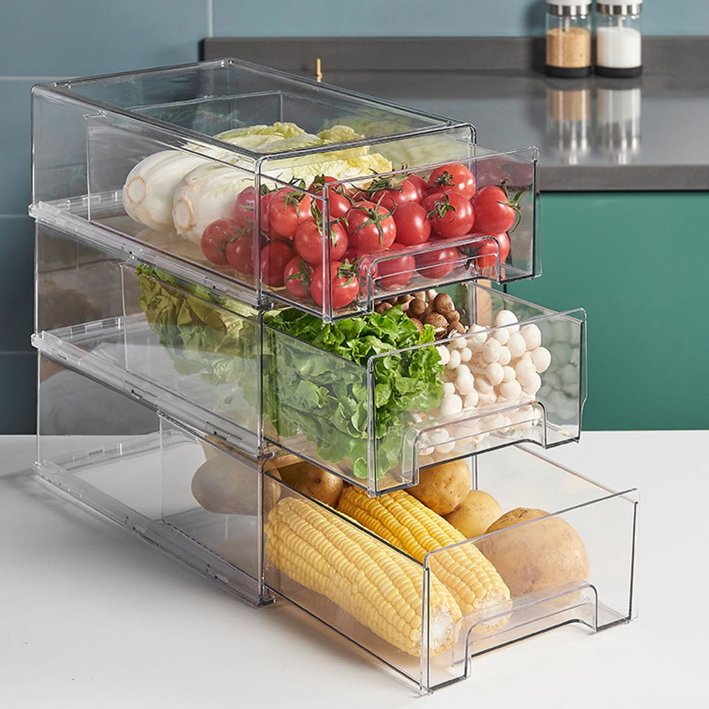 ZPAQI Convenient Refrigerator Drawer Efficient Fridge Storage Case with Eggs Trays