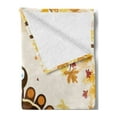 thumbnail image 2 of Turkey Soft Flannel Fleece Throw Blanket, Fall Season Illustration Holiday Theme Abstract Autumn Celebration, Cozy Plush for Indoor and Outdoor Use, 50" x 60", Brown Orange Yellow, by Ambesonne, 2 of 5