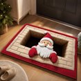 thumbnail image 6 of PoyoKee Christmas Decorations, Crystal Velvet 3D Santa Print Bathroom Rugs, Bath Mat for Entryway Porch Sink, Washable Rug for Household Indoor Xmas Decor, 6 of 7