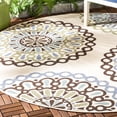 thumbnail image 5 of SAFAVIEH Veranda Axum Geometric Indoor/Outdoor Area Rug, Cream/Blue, 5'3" x 5'3" Round, 5 of 6