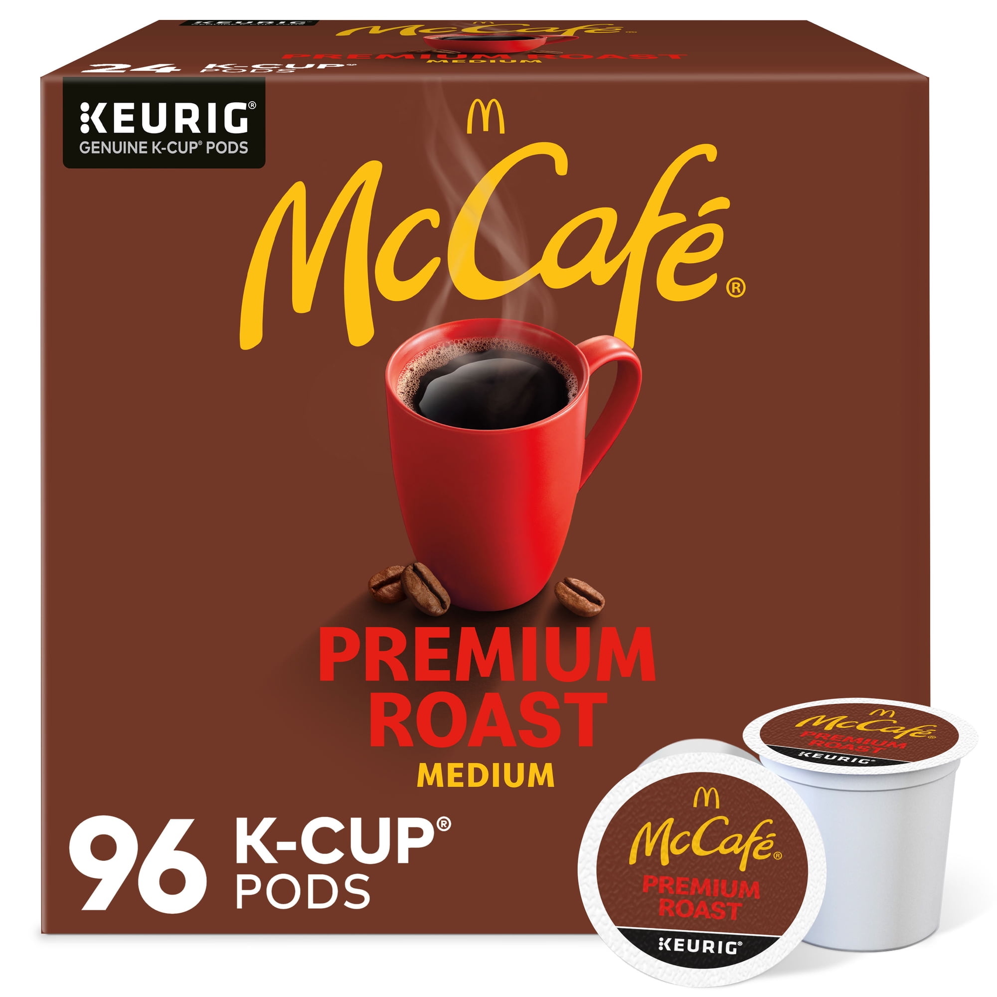(4 pack) McCafe Premium Roast Coffee K-Cup Coffee Pods, Medium Roast, 24 Count For Keurig Brewers