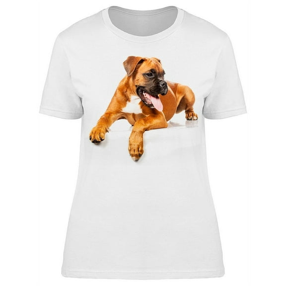 Boxer Puppy Lying T-Shirt Women -Image by Shutterstock, Female Large