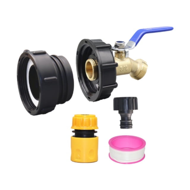 Adaptador de bolso IBC, conector de manguera de jardín, instalación fácil, reemplace los accesorios de hilo fino de la manguera de la manguera de 62 mm