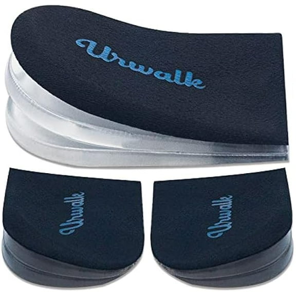 USBSO 3 Layers Adjustable Supination & Over-Pronation Corrective Shoe Inserts, Medial & Lateral Heel Wedge Insoles for Foot Alignment, Knee Pain, Bow Legs, Osteoarthritis (Black - Small)