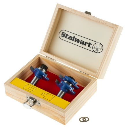 Bit 0.5 Inch Shank - Stalwart Tongue And Groove Router Bit Set With 1/2 Inch Shank And Wood Storage Box, 2-Piece Kit