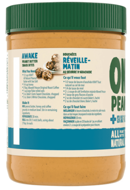 Kraft Only Peanuts All Natural Peanut Butter With Sea Salt 750g (4 Pack)