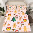 thumbnail image 2 of Castle Fairy Children Gingerbread Man 3pcs Twin Sheet Sets,Christmas Tree Twin Fitted Sheet,Festival Xmas Breathable Flat Sheet,Super Cozy Room Decor, 2 of 7