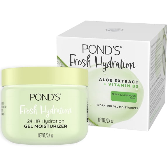 POND’S Fresh Hydration Gel Moisturizer  – Aloe Vera Extract, Oil-Free Face Moisturizer – 3.4oz