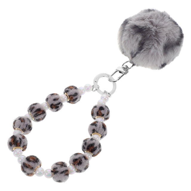 unbranded Llavero Pom Pom Suave Con Animal Print Ideal Para Colgar En O Llaves