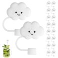 thumbnail image 1 of Silicone Straw Tips Covers 16Pcs Silicone Straw Tips Covers Reusable Straw Tips Lids Dust-Proof Straw Topper Lid Cute Cartoon Cloud Straw Tip Covers Creative Silicone Straw Covers Portabl, 1 of 9