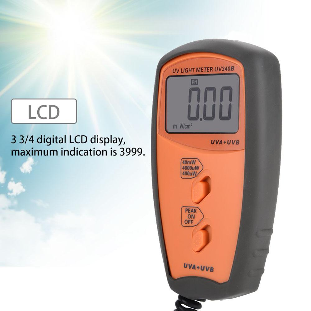 Mgaxyff UV340B Digital Portable Handheld UV Light Meter UVA UVB