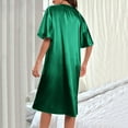 thumbnail image 4 of XIAONU Womens Satin Nightgown V-Neck Flutter Sleeve Nightdress Elegant Relaxing Daily Cozy Sleepwear Set, 4 of 4