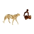thumbnail image 1 of Escultura De Guepardo Pensador Abstracto Dorado, Adorno Decorativo De Mesa Para Centro De Mesa, Colección De Decoración Para Oficina, Hogar, Bar Y Bodas., 1 of 8