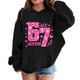 thumbnail image 2 of 67 Niños con capucha Niñas 6 7 Meme Sudadera cómoda manga larga Suéteres divertidos 6 7 Número impreso Novedad manga larga con capucha Suéter de moda cómodo once once hoodie (negro,4-5 años), 2 of 4
