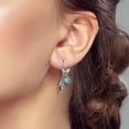 thumbnail image 6 of MULA European Women 925 Sterling Silver Hoop Earrings Feather Turquoise AAA CZ Jewelry Birthday Gift For Her, 6 of 8