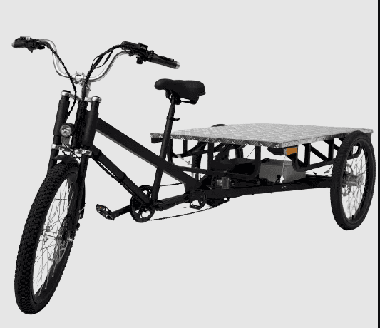 Electric Cargo Trike Flatbed Delivery Bike Industrial Tricycle Utility Bicycle Adult Commercial 1500W Power 660lb Capacity Long Range Black