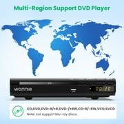 HD DVD Player for Home, CD DVD Players, WONNIE DVD Players for TV with HD/AV/Coaxial Output &USB Input, Built in PAL/NTSC System, Breakpoint Memory, HDMI and RCA Output Cable Included