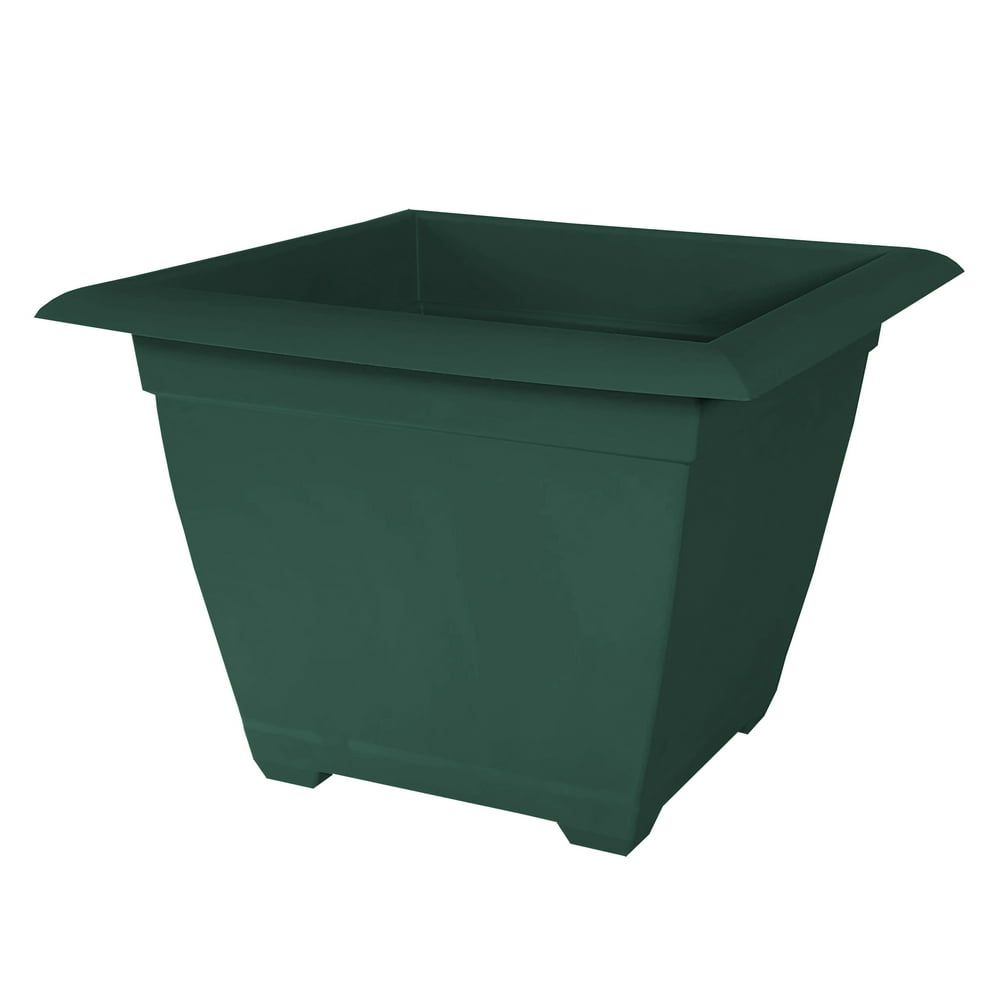Bloem Dayton Plastic Square Deck Box Planter 15" Turtle Green - Walmart