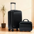 thumbnail image 3 of S-HOME Modern 14"/20" Waterproof Spinner Wheel Luggage Set with Adjustable Handle and 14" Cosmetic Case with Combine Lock  ABS Material, Black, 3 of 25