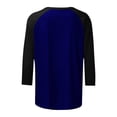thumbnail image 5 of FAIWAD Women's Color Block Patchwork Tops 3/4 Sleeve Round Neck Soft Loose Pullover Top, 5 of 5