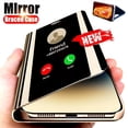thumbnail image 2 of Case For iPhone 15 14 13 12 11 Pro Max Plus XS Max XR 8 7 Plus SE 2022 2020 Luxury Smart Mirror Flip Leather Plating Stand Case, 2 of 5