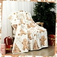 thumbnail image 2 of Gingerbread Man Christmas Throw Blanket for Adults 50 x 60 Inch Holiday Tree and Cookie Theme Flannel Blankets for Bedroom Couch Travel Home Decor Fuzzy Cozy Soft Warm Gifts(Brown), 2 of 7