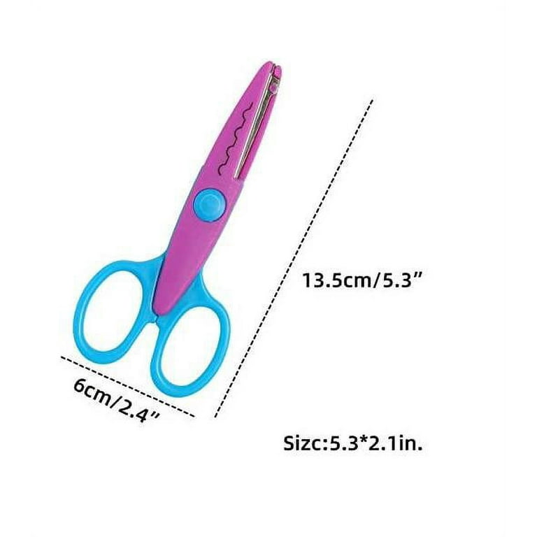 Artrylin Decorative Scissors, Craft Scissors Decorative Edge, Scrapbook  Scissors Set of 4, Cutting Smoothly, Safety, Contains 4 Textures, Great for  Hand Cut and DIY, Many Colors, 5.3 Inch 