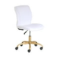thumbnail image 3 of Mainstays White Plush Velvet Office Chair with Adjustable Height, Mid Back, 3 of 7