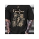 thumbnail image 1 of [ Cat Doll Tee] Soft Cotton Cat Doll Graphic T-Shirt - Hip Hop Streetwear, Casual Loose Fit, Short Sleeve, Round Neck, Black with Golden illustration, Perfect for Valentine's Day & easter, allsea, 1 of 6