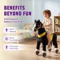thumbnail image 5 of PonyCycle Kid-Powered Ride-On Horse Toy, No Battery, Hand Brake, Ages 4–7, Black, E438, 5 of 12