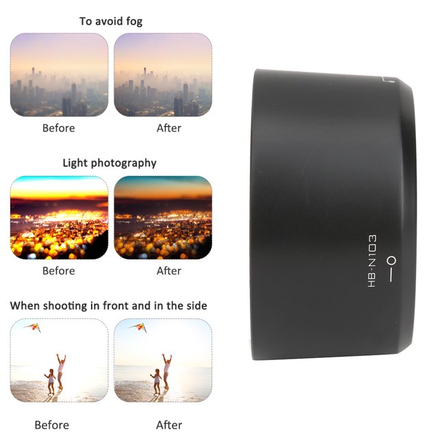 Lens Hood, Camera Lens Shade Hood Avoid Fog ABS Sand Proof Prevent Interference Black For 1 VR 30-110mm F