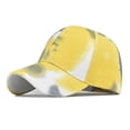 thumbnail image 2 of Only Moment Yellow Tie-Dye Cap Lightweight Quick Dry Baseball Cap Polyester Soft Vintage Washed Cotton Outdoor Hats for Men One Size, 2 of 5