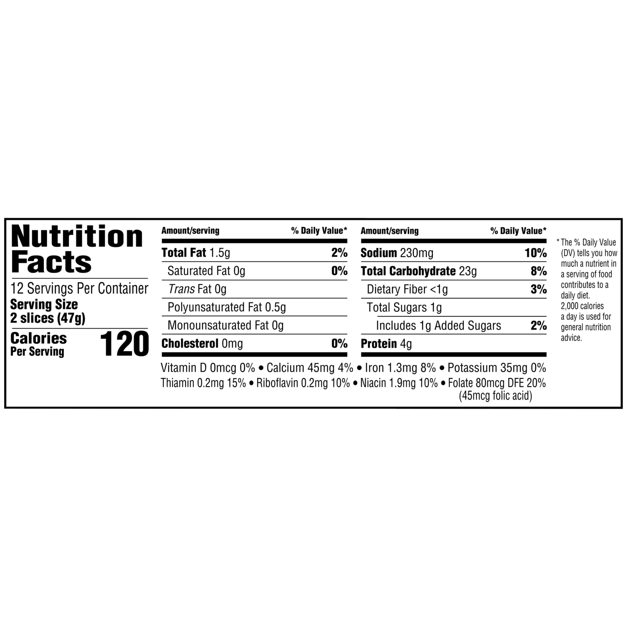 Sunbeam Family Bread, 20 oz, Plain White Bread, Bag