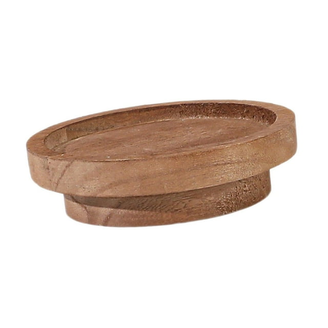 Bandeja redonda de madera para servir, centro de mesa, plato de frutas, bandeja decorativa para café. Marrón claro