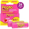 Pepto Bismol Chewables for Five Symptom Fast Relief for Sensitive Stomach , Cherry 24 Ct