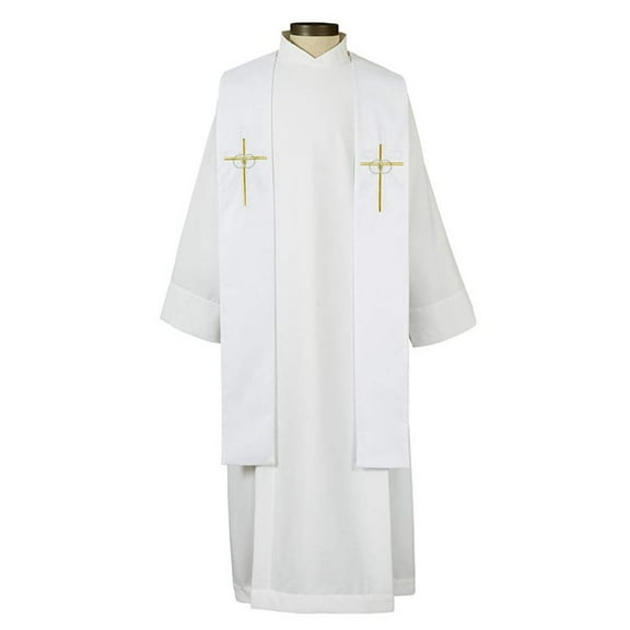 Autom Reversible Baptismal and Wedding Stole, White, One Size
