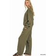 thumbnail image 2 of Zenana Women’s Crew Neck Fleece Long Sleeve Pullover Sweatshirt & Sweatpant Set – Cozy Lounge & Casual Wear, 2 of 7