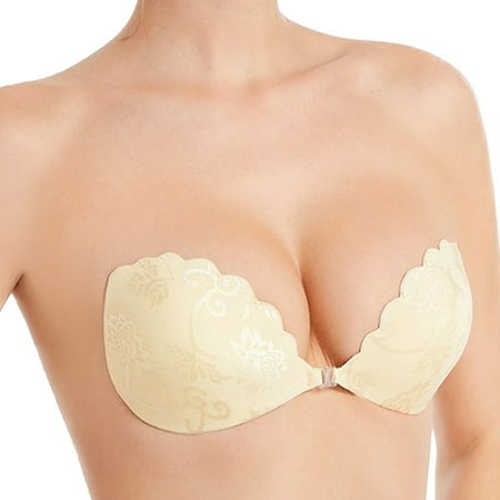 Clearance! Weikingp Bras for Women Women Strapless Bra Breast Up Sightless Bra Self Adhesive Bra Cheeky Underwear for Women Push Up Bra Khaki A