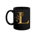 thumbnail image 2 of Golden Letter L Design Mug Unisex's -Image by Shutterstock, 2 of 4
