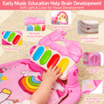 thumbnail image 3 of Baby Play Mat Baby Gym,Funny Play Piano Tummy Time Mat Baby Mat with 5 Infant Sensory Baby Toys, Music and Lights Boy & Girl Gifts for Newborn Baby 0-12 Months,Pink, 3 of 5