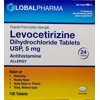 Global Pharma Levocetirizine Dihydrochloride Tablets, USP 5mg, 24 Hour Allergy Relief, 120 Count