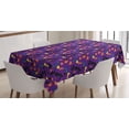 thumbnail image 1 of Quartz Tablecloth, Retro Memphis Style Geometric Triangle Shapes Abstract Design Illustration, Rectangle Satin Table Cover for Dining Room and Kitchen, 60" X 84", Purple Multicolor, by Ambesonne, 1 of 2