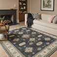 thumbnail image 2 of GENIMO 5'x7' Area Rug for Living Room, Machine Washable Non Slip Low Pile Rug for Bedroom Dining Room, Vintage Persian, Dusty Charcoal, 2 of 7