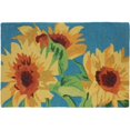 thumbnail image 1 of Homefires Rugs PY-MC010 Sunflowers On Teal Area Rug - 22 x 34 in., 1 of 1