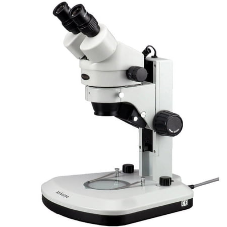AmScope 3.5X-45X Track Stand Stereo Zoom Binocular Microscope with Dual LED Lights New