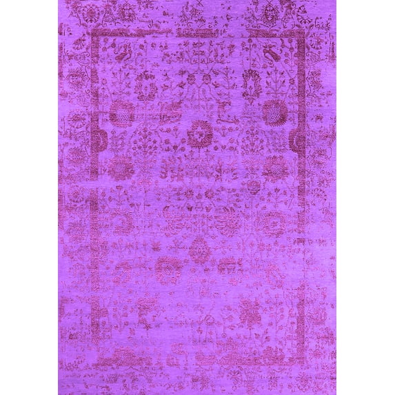 Ahgly Company Indoor Rectangle Oriental Purple Industrial Area Rugs, 5' x 7'