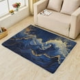 thumbnail image 2 of Ocean Wave Rug Bedroom - Ocean Wave Rug & Home Decor, Navy Blue and Gold Rugs for Entryway, Washable Rugs, 3x5 Area Rug, Non Slip Soft Low Pile Indoor Door Mat, Modern Abstract Carpet, 2 of 7