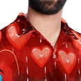 thumbnail image 5 of Valentine's Day Love ECG Men's Short Sleeve Spread Collar Tops, Casual Button Down Shirts, Printed Summer Beach Shirts, Unisex, 5 of 6