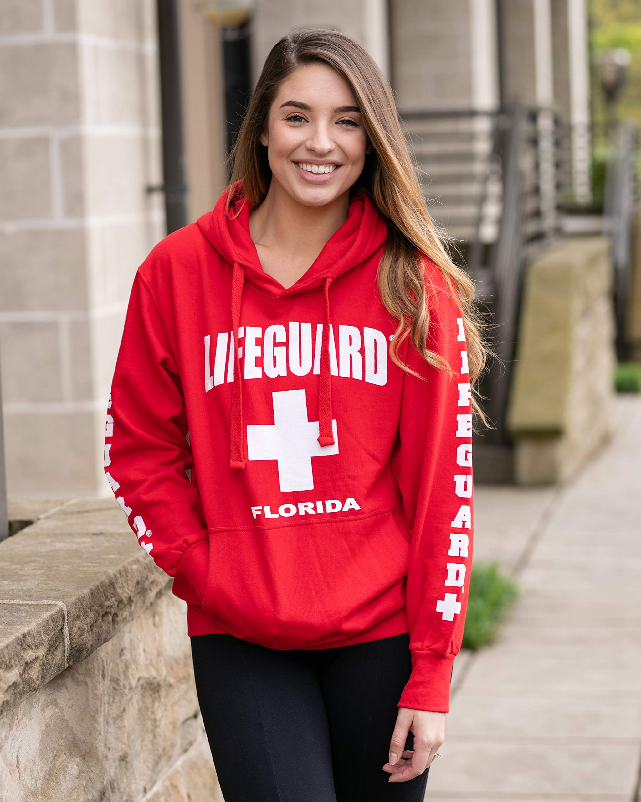 LIFEGUARD Official Ladies Red Hoodie Florida X Large