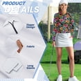 thumbnail image 6 of Yuyamidu Colorful Hibiscus Golf Top for Women Golf Shirts Tropical Long Sleeve Collared Tennis Shirt Quarter Zip Activewear Size M, 6 of 8
